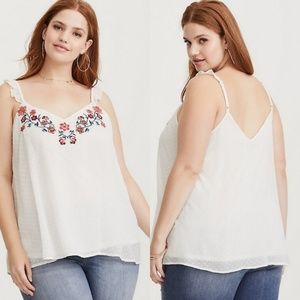 Torrid size 0 embroidered clip dot cami